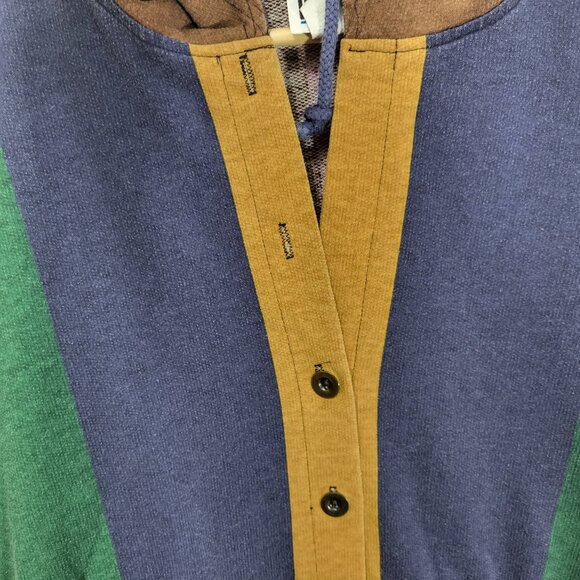 90s Next Era Hoodie Mens Small Colorblock Cotton Button Sweatshirt Surf USA - Picture 3 of 10